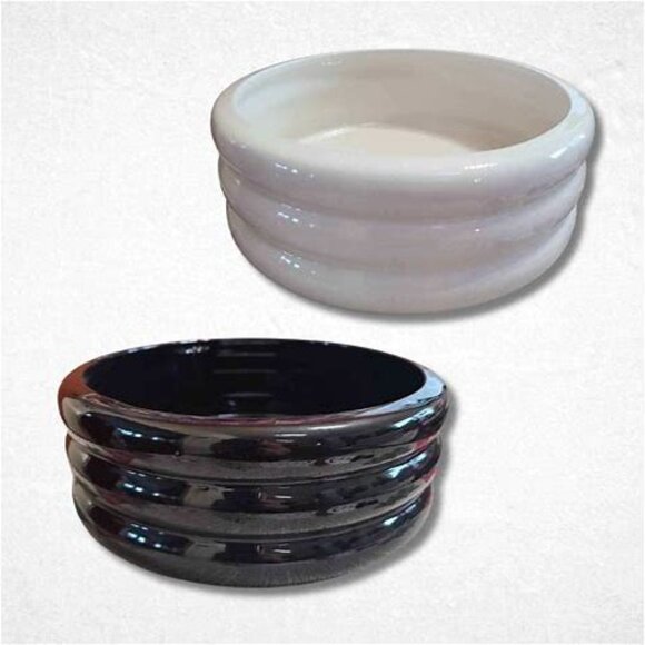 Other - NWT - Ceramic Dog Bowl Bubble Black